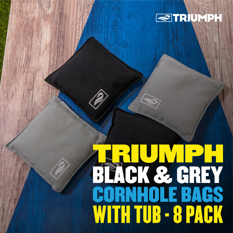 Triumph Black and Grey Cornhole Bags W/ Tub - 8 Pack_2