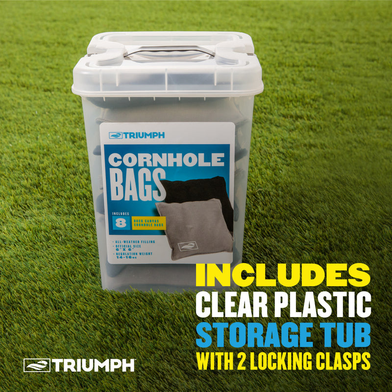 Triumph Black and Grey Cornhole Bags W/ Tub - 8 Pack_3